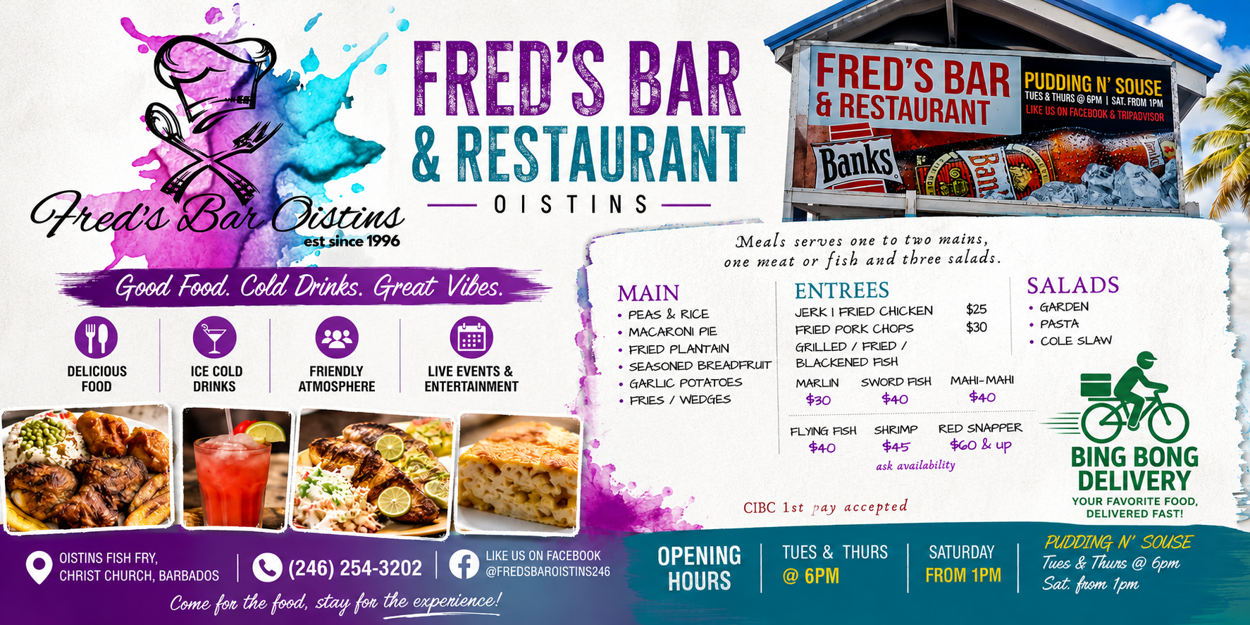 Freds Bar Oistins banner